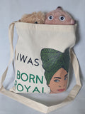 Born Royal tote bag, empowered tote bags for black women, CamieRoseUK