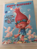 Troll poppy birthday cards, CamieRoseUK, handmade cards