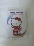 Hello kitty birthday card for a daughter, handmade cards, CamieRoseUK