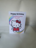 Hello kitty birthday card for a granddaughter, handmade cards, CamieRoseUK