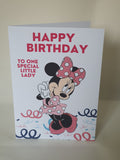 Minnie mouse birthday card for daughter, grandaughter, handmade cards