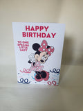 Minnie mouse birthday card for daughter, grandaughter, handmade cards