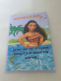 Moana birthday card, birthday girl, CamieRoseUK handmade