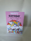 Unicorn birthday card for daughter, kids character card, Camierose designs