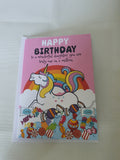 Unicorn birthday card for daughter, kids character card, Camierose designs