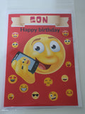 Emoji birthday card for son,  CamieRoseUK, wholesale, (Pack of 10)