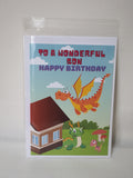 Dinosaur scene birthday card, handmade cards for son, customised cards, CamieRoseUK