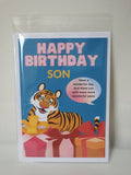 Card for son, Tiger cards, handmade, customised cards at CamieRoseUK