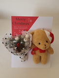 Cute luxury box Teddy bear Christmas card, Camieroseuk