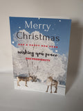 Reindeer scene box card collection, handmade designs at Camieroseuk