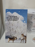 Reindeer scene box card collection, handmade designs at Camieroseuk