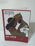 Valentine day cards at CamieRoseUK, black couples cards, customised cards