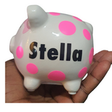 Customised mini Piggy banks for kids, babies/toddlers decorative money box, christening gifts, Camieroseuk