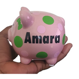 Customised mini Piggy banks for kids, babies/toddlers decorative money box, christening gifts, Camieroseuk