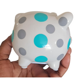 Customised mini Piggy banks for kids, babies/toddlers decorative money box, christening gifts, Camieroseuk