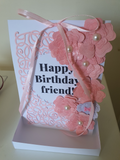 Luxury boxed birthday card, handmade card for her, keepsake cards