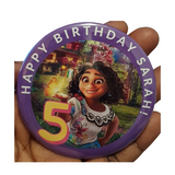 Mirabel 75mm birthday badge/button