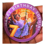 Isabela 75mm birthday badge/button