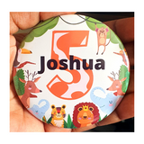 Safari animals birthday badge, CamieRoseUK, handmade buttons