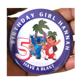 Lilo and Stitch inspired birthday badge, CamieRoseUk, milestones