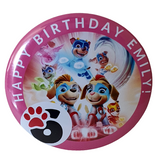 Paw patrol character badges, 75mm buttons, Camieroseuk,