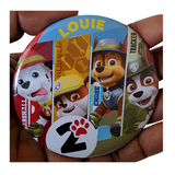 Paw patrol character badges, 75mm buttons, Camieroseuk