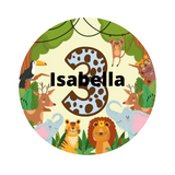 Safari animals birthday badge, CamieRoseUK, handmade buttons