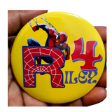 Spiderman inspired birthday badge, 75mm buttons, Customised badges, Camieroseuk