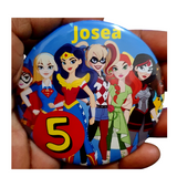 Superhero girls theme birthday badge, Camieroseku