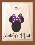 Girls customised T-shirt, – Daddy's Mini & Mom's Mini"